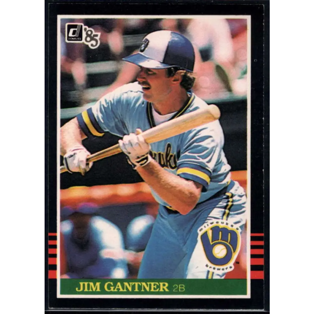 1985 Donruss #229 Jim Gantner F Fair Milwaukee Brewers Baseball Card Image 1