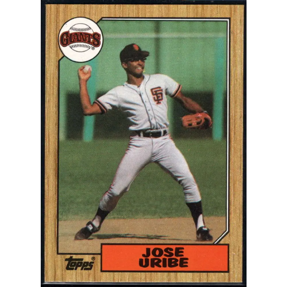 1987 Topps #633 Jose Uribe EX Excellent San Francisco Giants Baseball Card Image 1