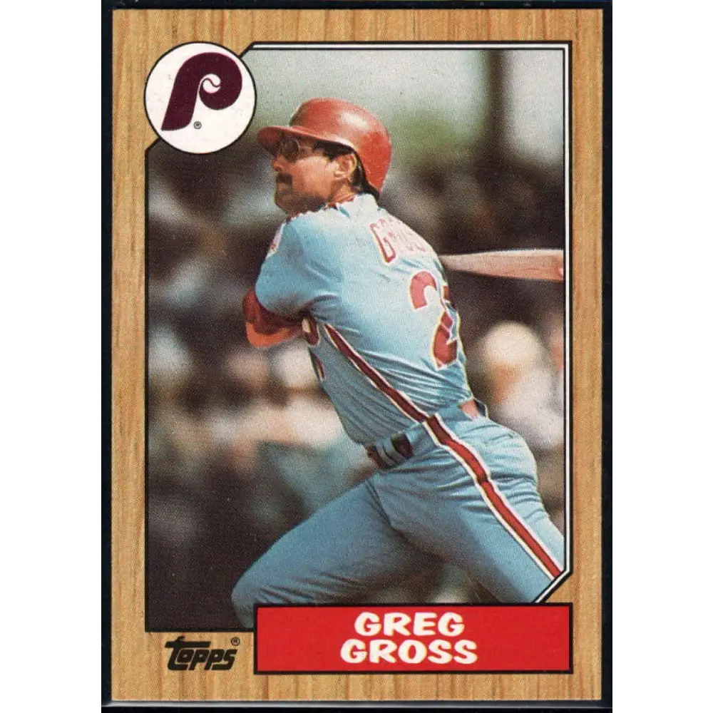 1987 Topps #702 Greg Gross EX Excellent Philadelphia Phillies Baseball Card Image 1