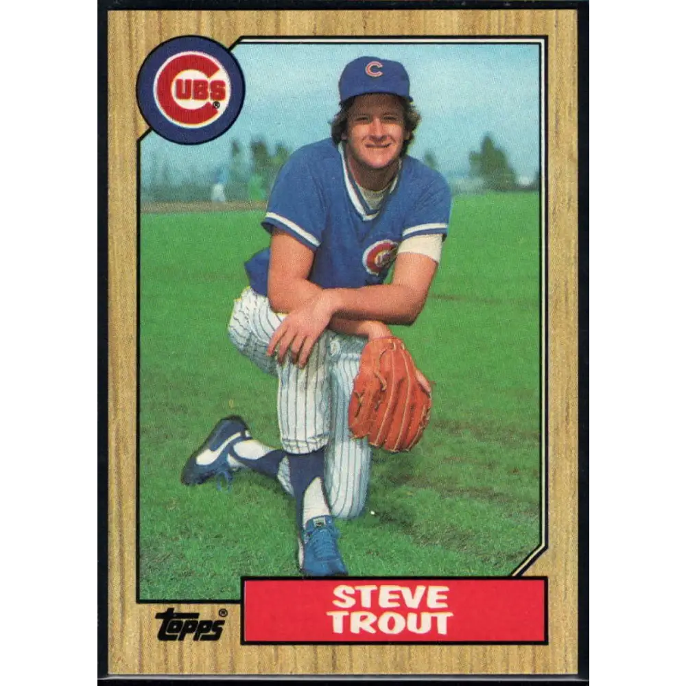 1987 Topps #750 Steve Trout EX Excellent Chicago Cubs Baseball Card Image 1