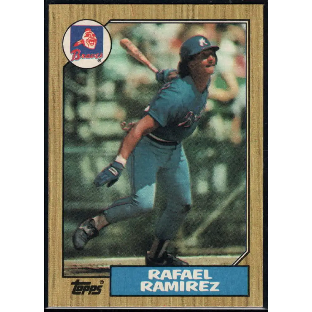 1987 Topps #76 Rafael Ramirez EX Excellent Atlanta Braves Baseball Card Image 1