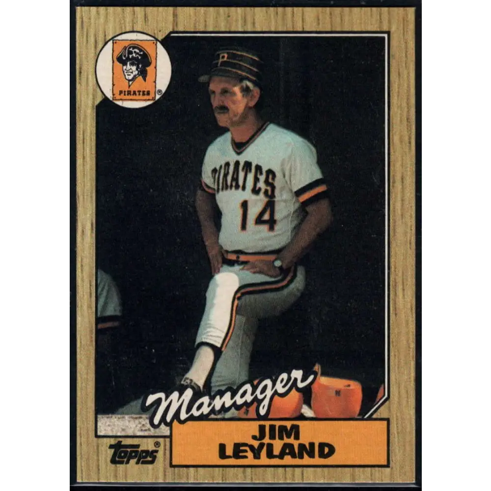 1987 Topps #93 Jim Leyland EX Excellent RC Rookie Pittsburgh Pirates Baseball Card Image 1