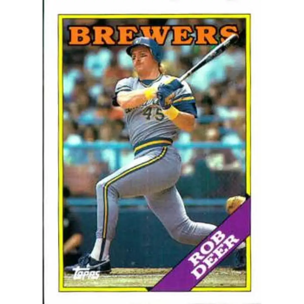1988 Topps #33 Rob Deer NM-MT Milwaukee Brewers Baseball Card Image 1