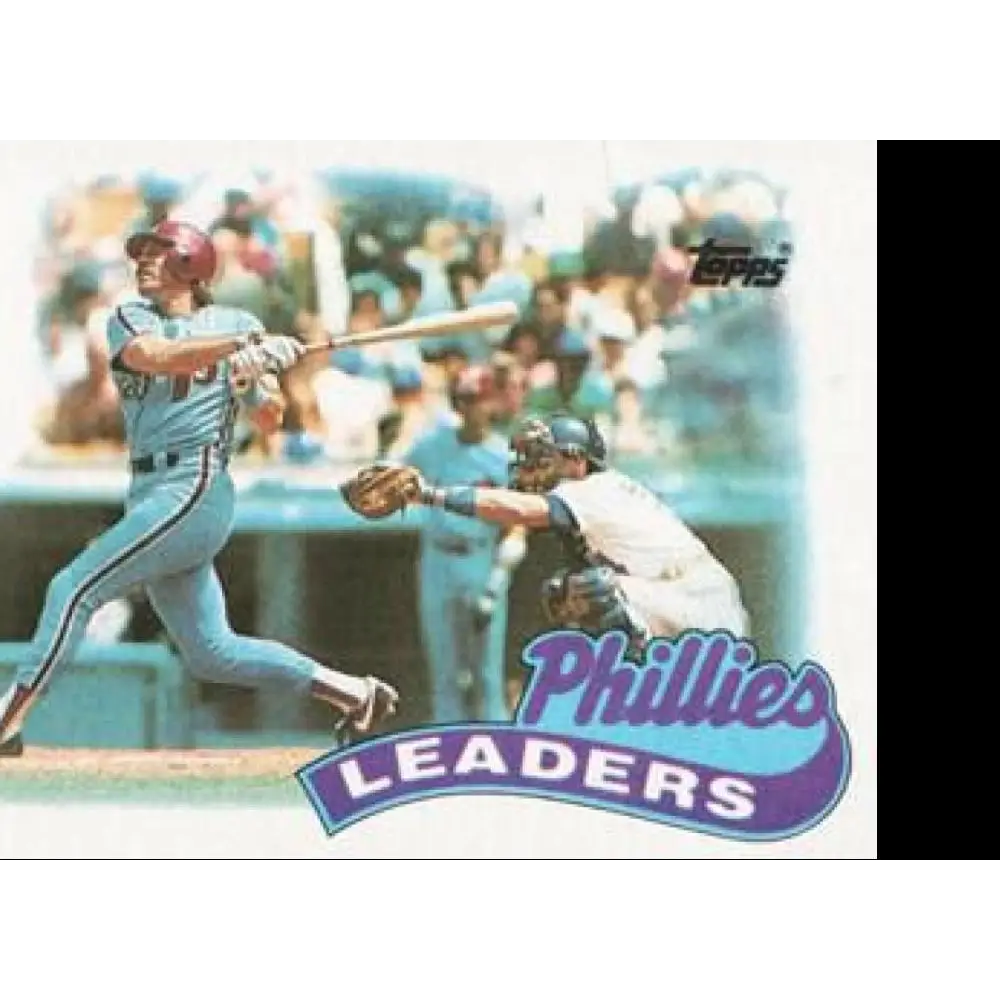 1989 Topps #489 Mike Schmidt Philadelphia Phillies TL NM-MT Philadelphia Phillies Baseball Card Image 2