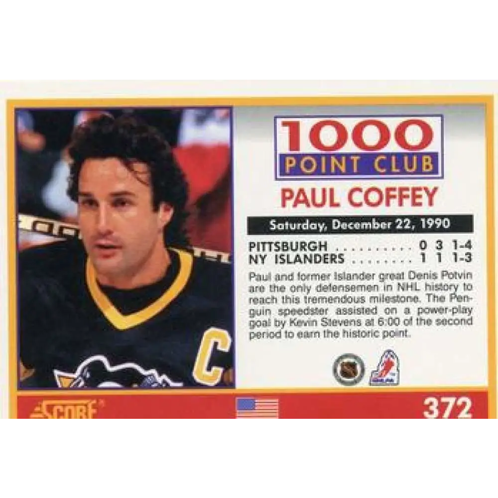 1991-92 Score American #372 Paul Coffey NM-MT Hockey Card Image 2