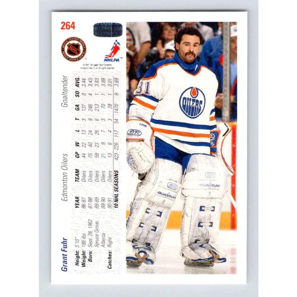 1991-92 Upper Deck #264 Grant Fuhr NM-MT Hockey Card Image 2