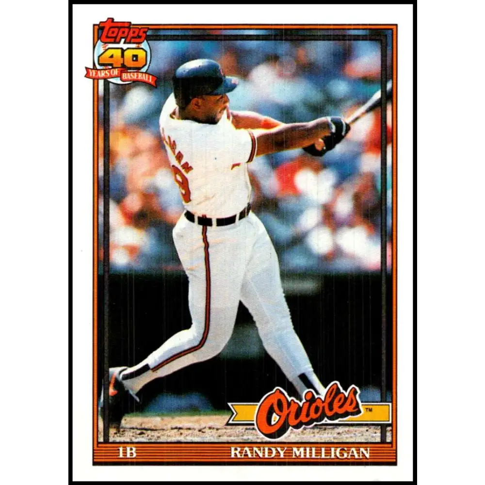 1991 Topps #416 Randy Milligan NM-MT Baltimore Orioles Baseball Card Image 1