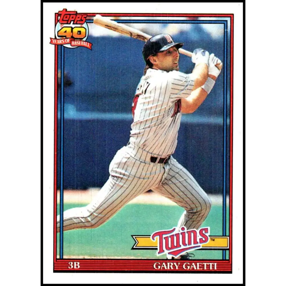 1991 Topps #430 Gary Gaetti NM-MT Minnesota Twins Baseball Card Image 1