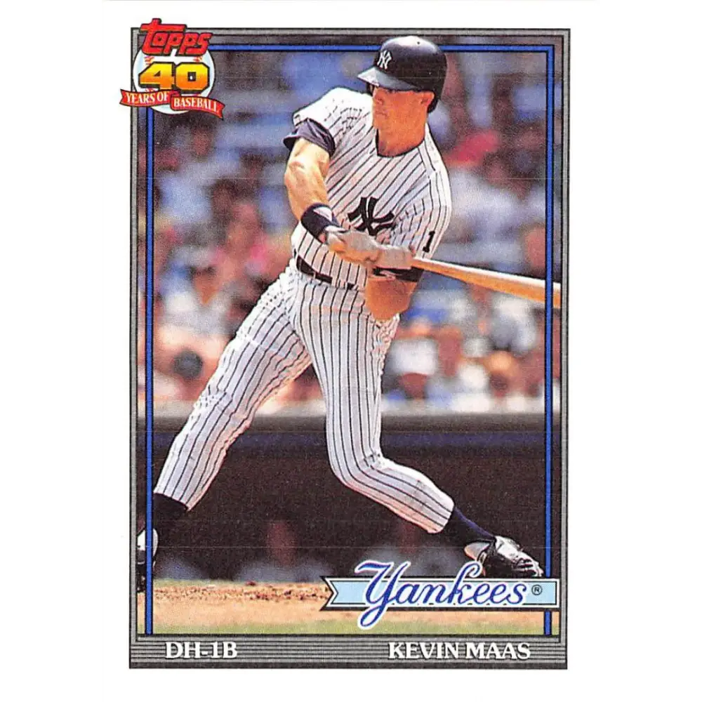 1991 Topps #435 Kevin Maas NM-MT New York Yankees Baseball Card Image 1