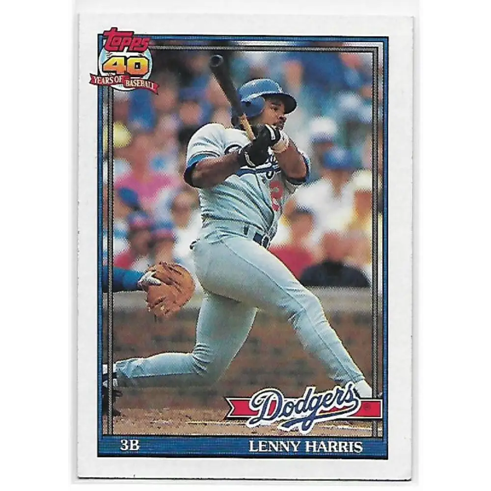 1991 Topps #453 Lenny Harris NM-MT Los Angeles Dodgers Baseball Card Image 1