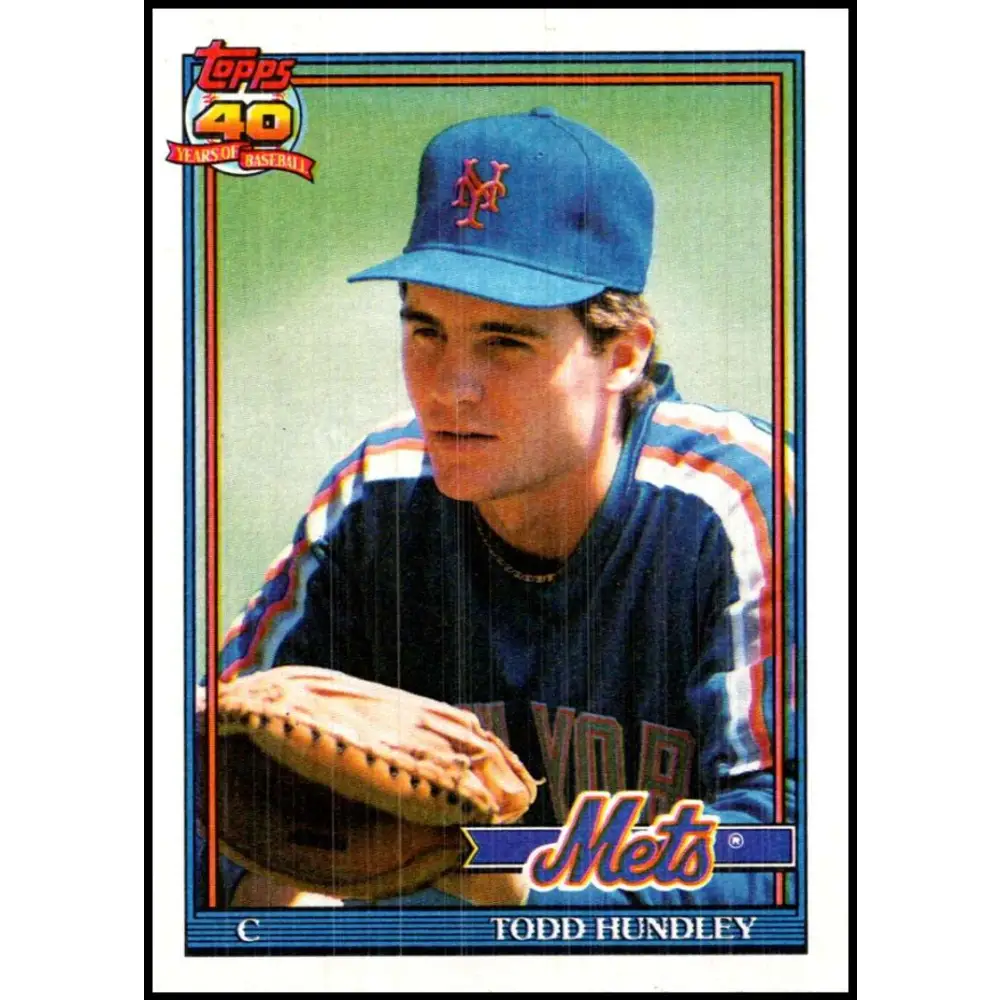 1991 Topps #457 Todd Hundley NM-MT New York Mets Baseball Card Image 1