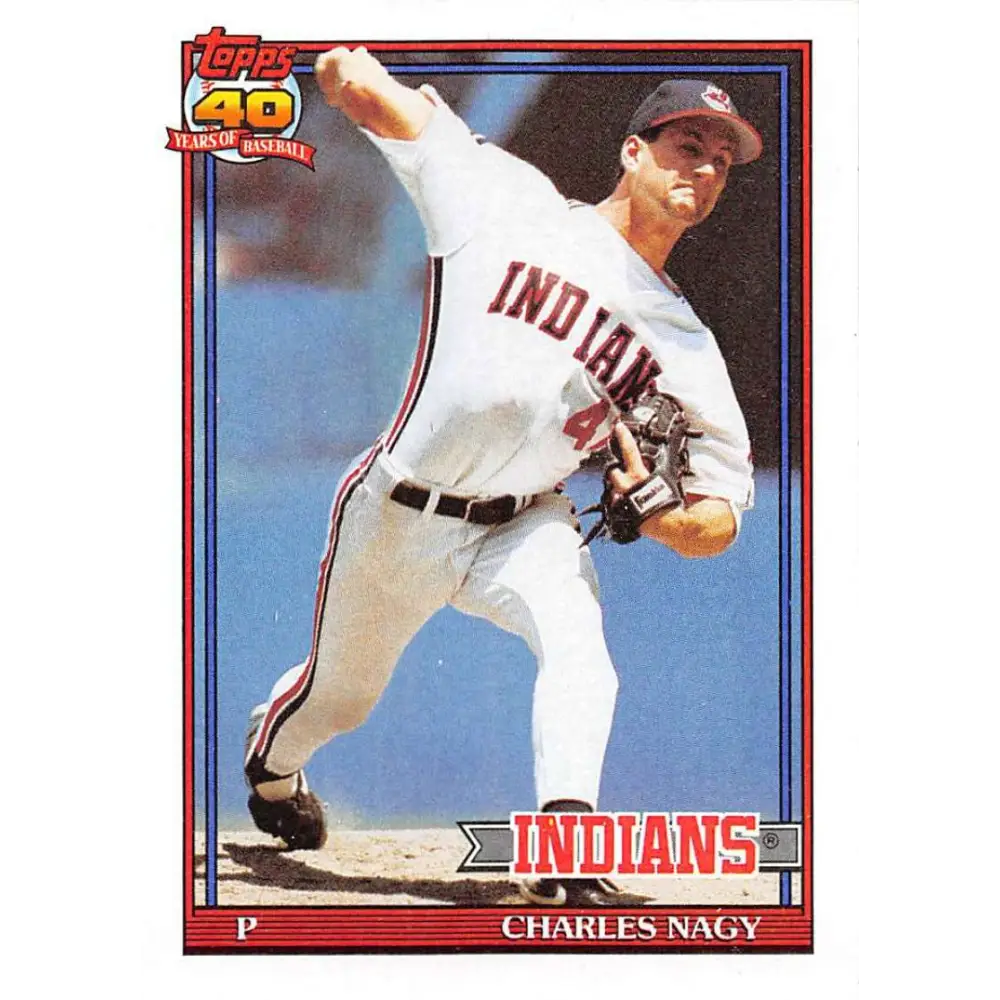 1991 Topps #466 Charles Nagy NM-MT Cleveland Indians Baseball Card Image 1