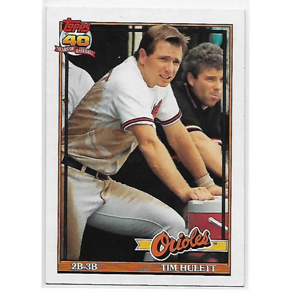 1991 Topps #468 Tim Hulett NM-MT Baltimore Orioles Baseball Card Image 1