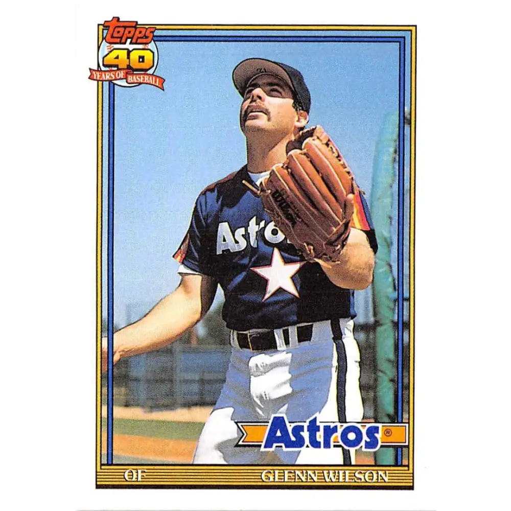 1991 Topps #476 Glenn Wilson NM-MT Houston Astros Baseball Card Image 1
