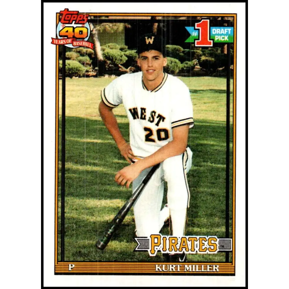 1991 Topps #491 Kurt Miller NM-MT RC Rookie Pittsburgh Pirates Baseball Card Image 1