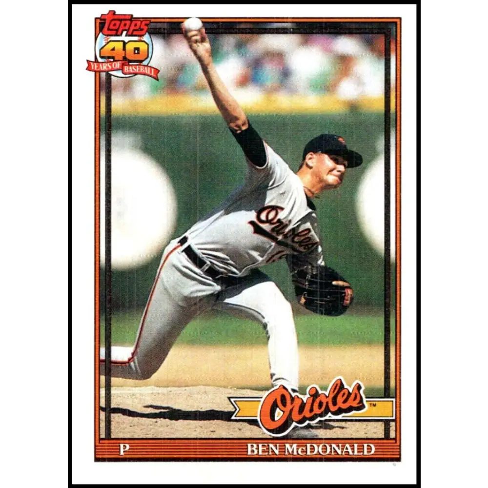 1991 Topps #497 Ben McDonald NM-MT Baltimore Orioles Baseball Card Image 1