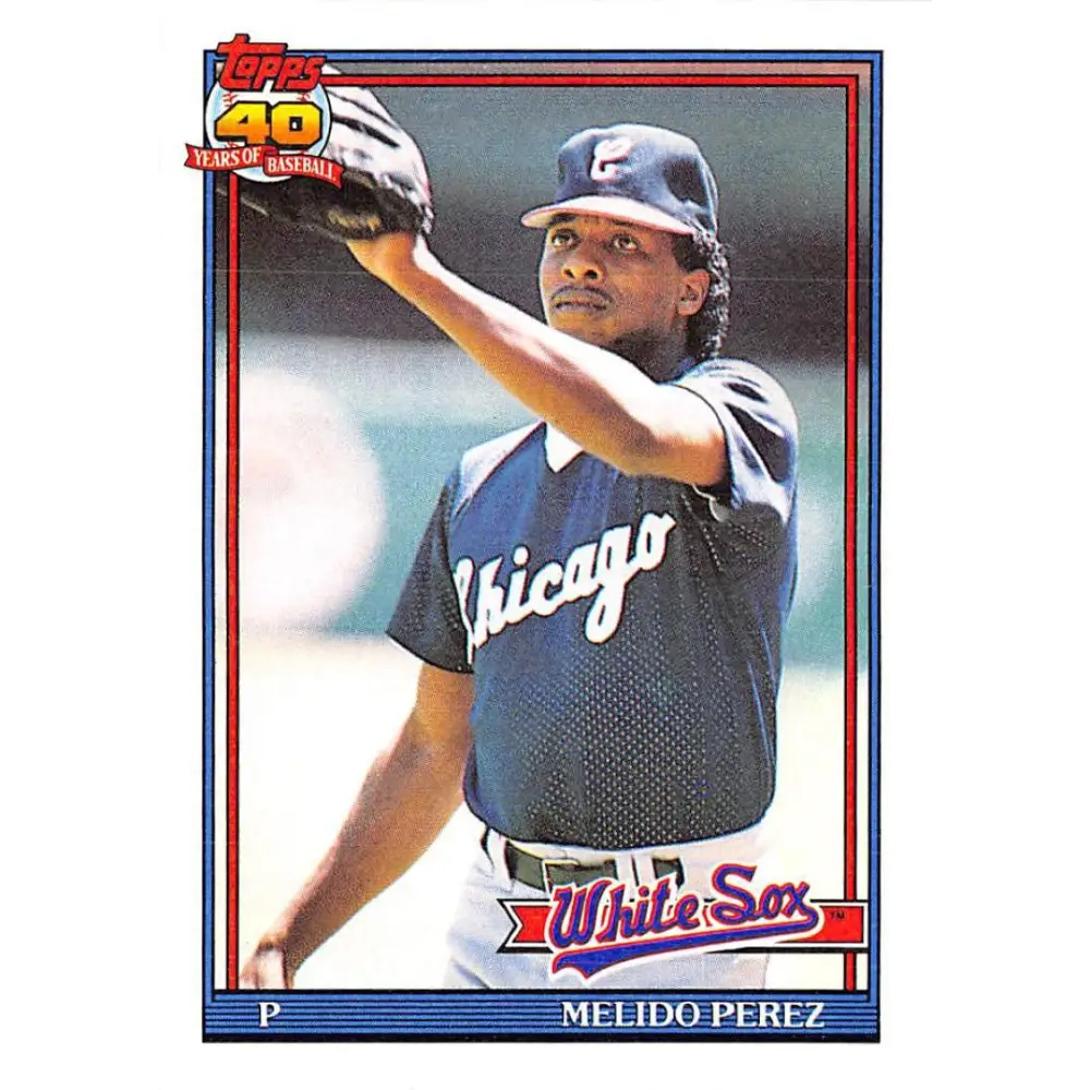 1991 Topps #499 Melido Perez NM-MT Chicago White Sox Baseball Card Image 1