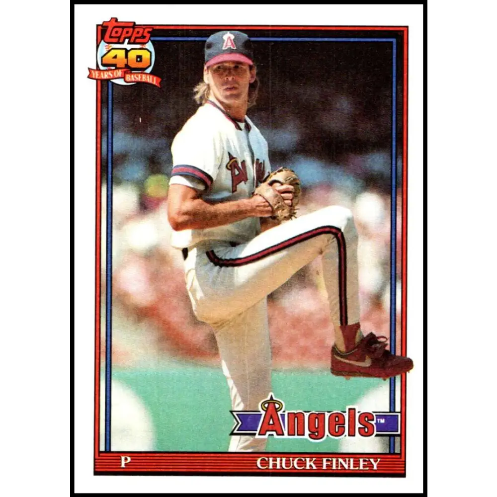 1991 Topps #505 Chuck Finley NM-MT California Angels Baseball Card Image 1