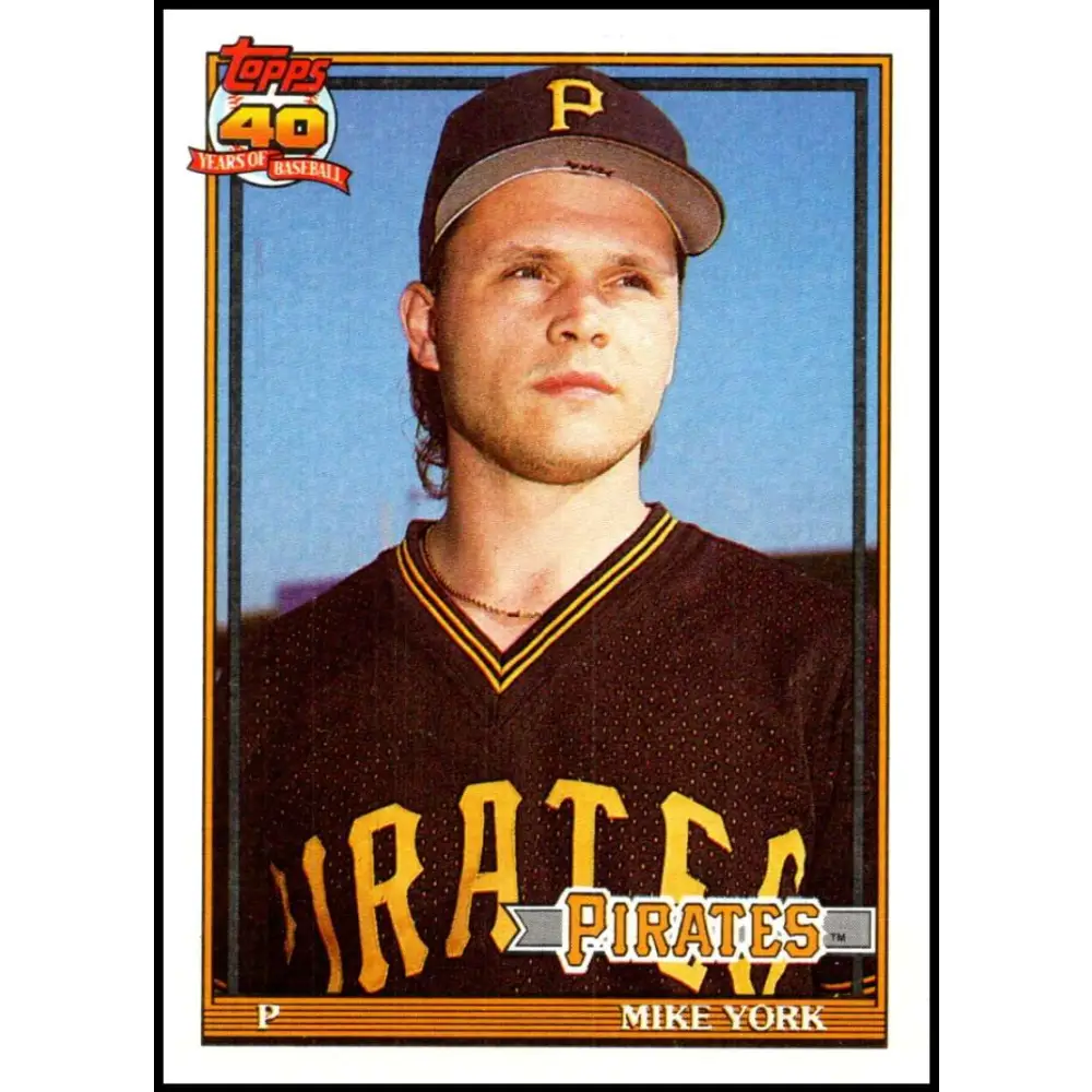 1991 Topps #508 Mike York NM-MT RC Rookie Pittsburgh Pirates Baseball Card Image 1