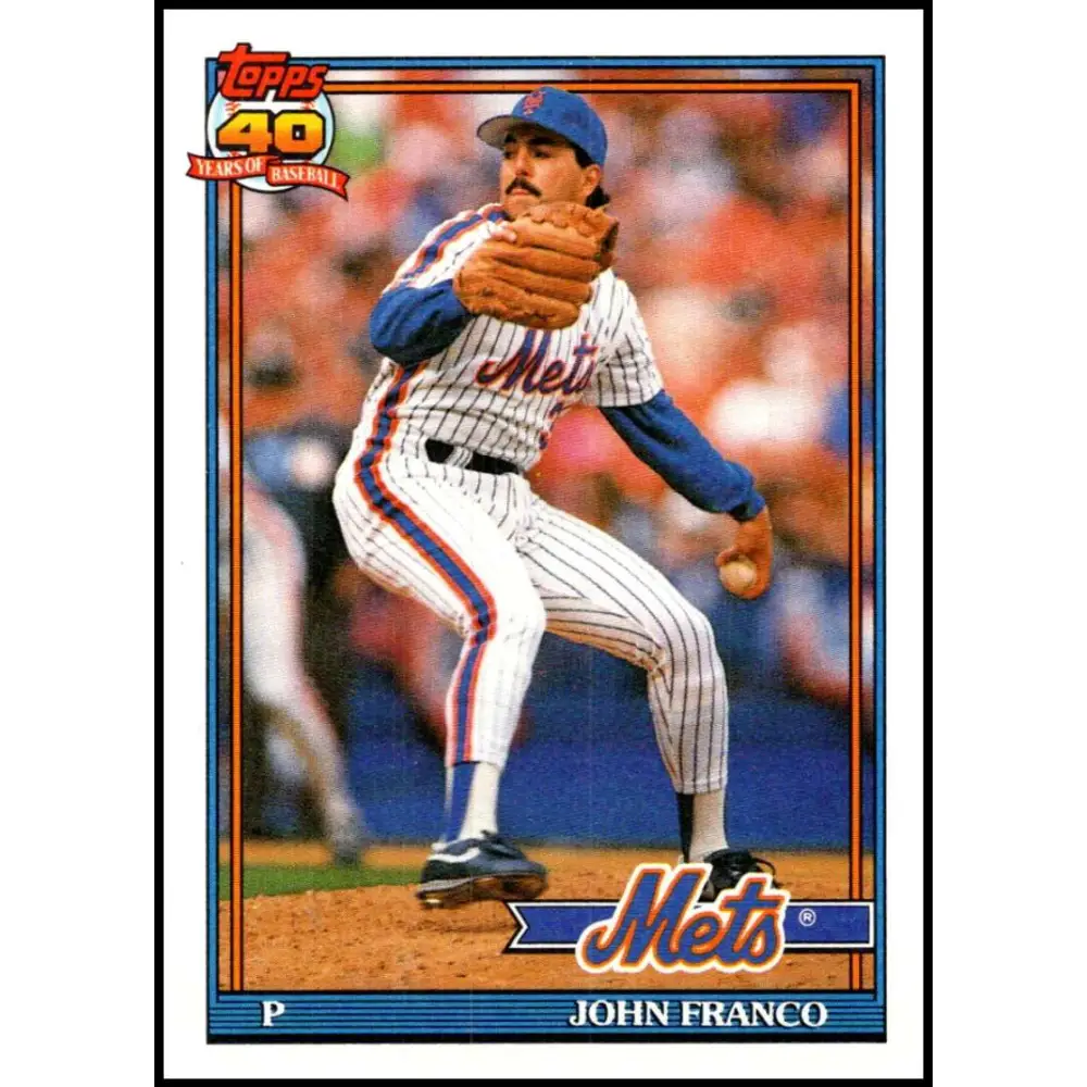 1991 Topps #510 John Franco NM-MT New York Mets Baseball Card Image 1