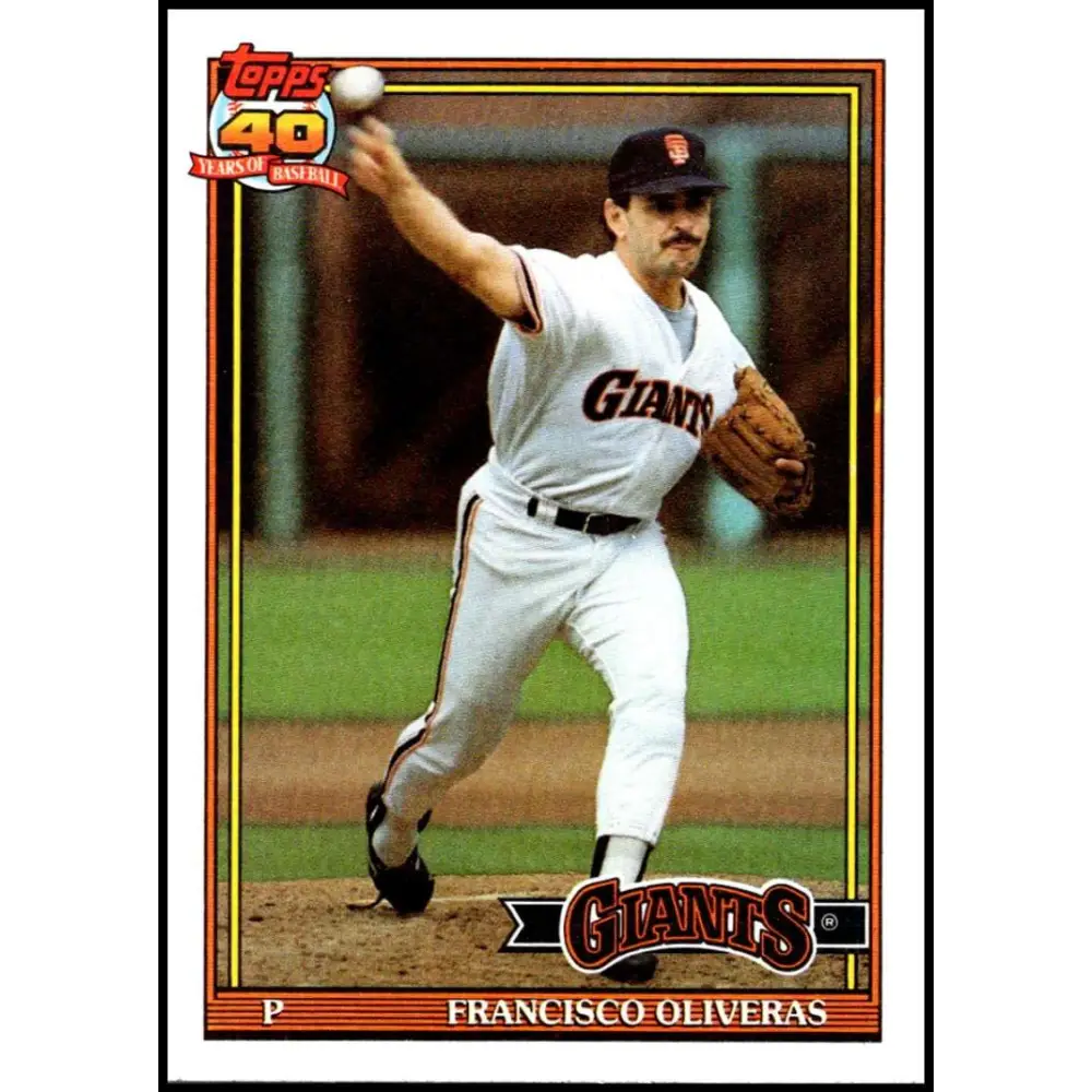 1991 Topps #52 Francisco Oliveras NM-MT San Francisco Giants Baseball Card Image 1