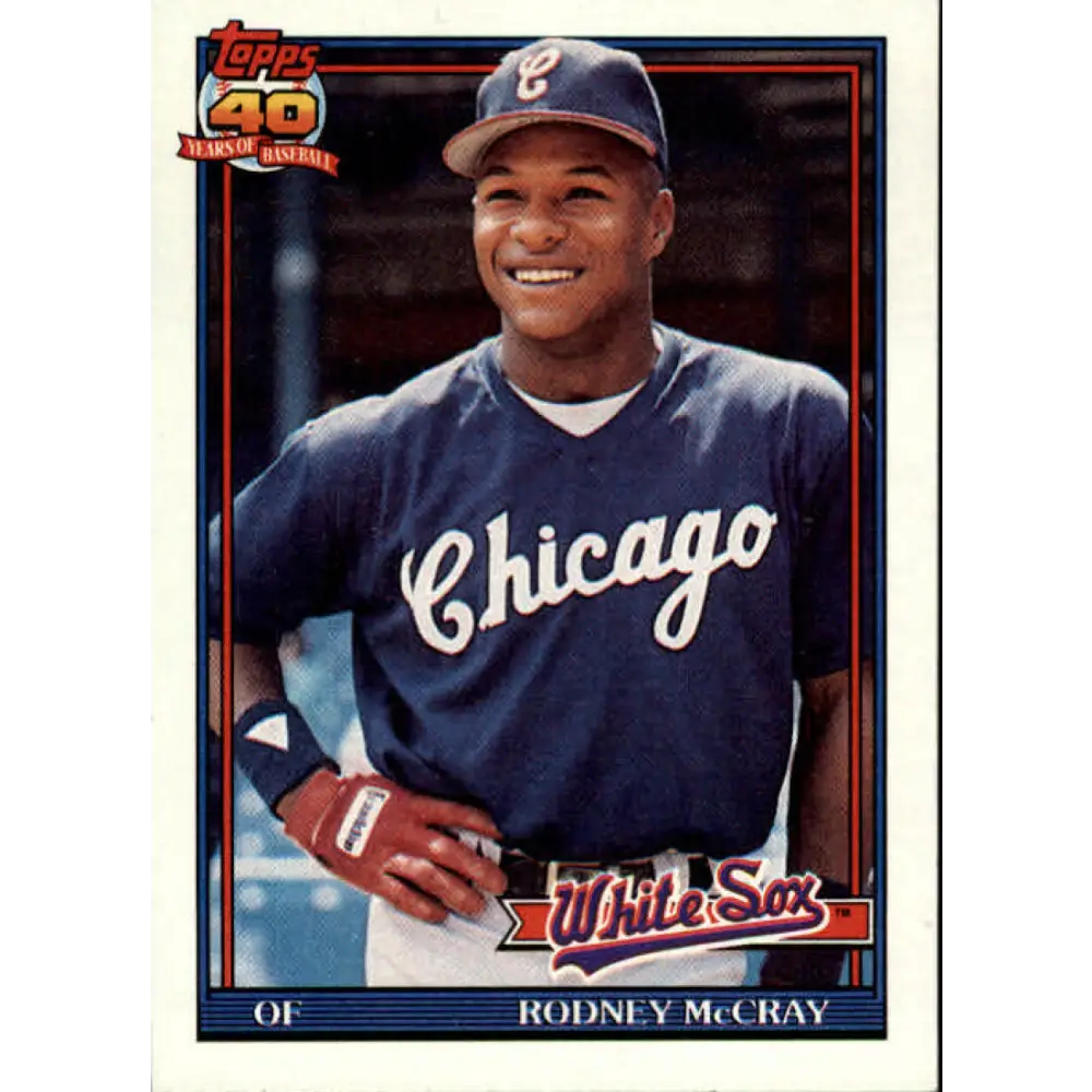 1991 Topps #523 Rodney McCray NM-MT RC Rookie Chicago White Sox Baseball Card Image 1