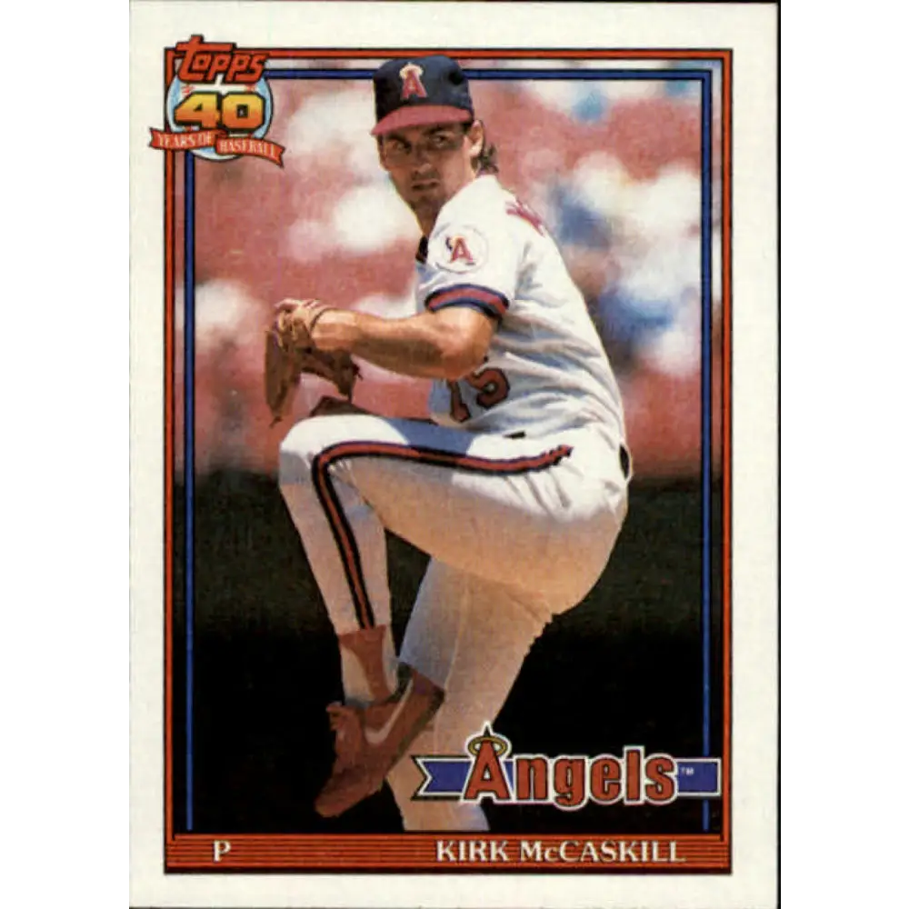 1991 Topps #532 Kirk McCaskill NM-MT California Angels Baseball Card Image 1