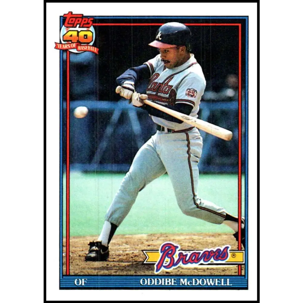 1991 Topps #533 Oddibe McDowell NM-MT Atlanta Braves Baseball Card Image 1