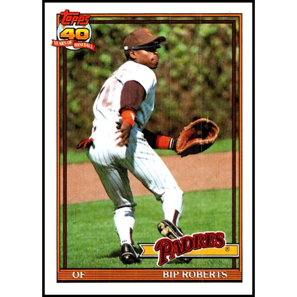 1991 Topps #538 Bip Roberts NM-MT San Diego Padres Baseball Card Image 1