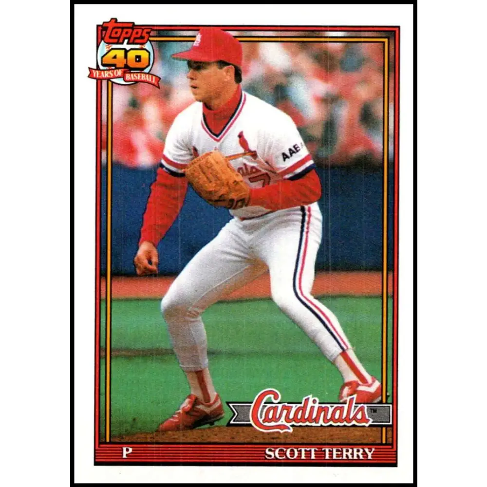 1991 Topps #539 Scott Terry NM-MT St. Louis Cardinals Baseball Card Image 1