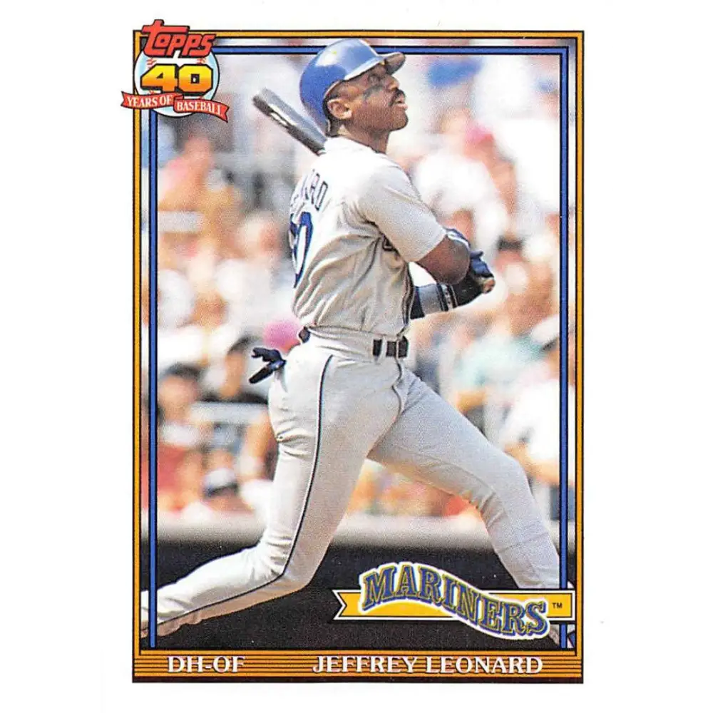 1991 Topps #55 Jeffrey Leonard NM-MT Seattle Mariners Baseball Card Image 1