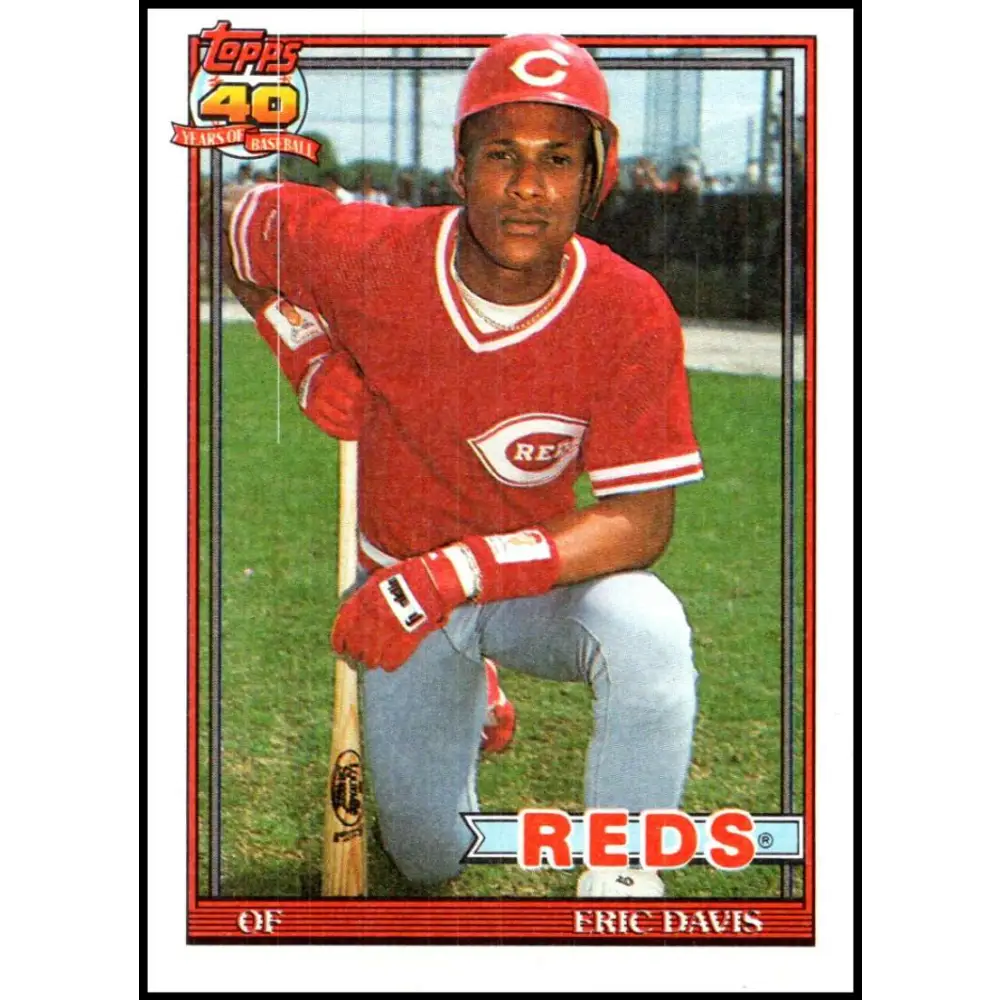 1991 Topps #550 Eric Davis NM-MT Cincinnati Reds Baseball Card Image 1