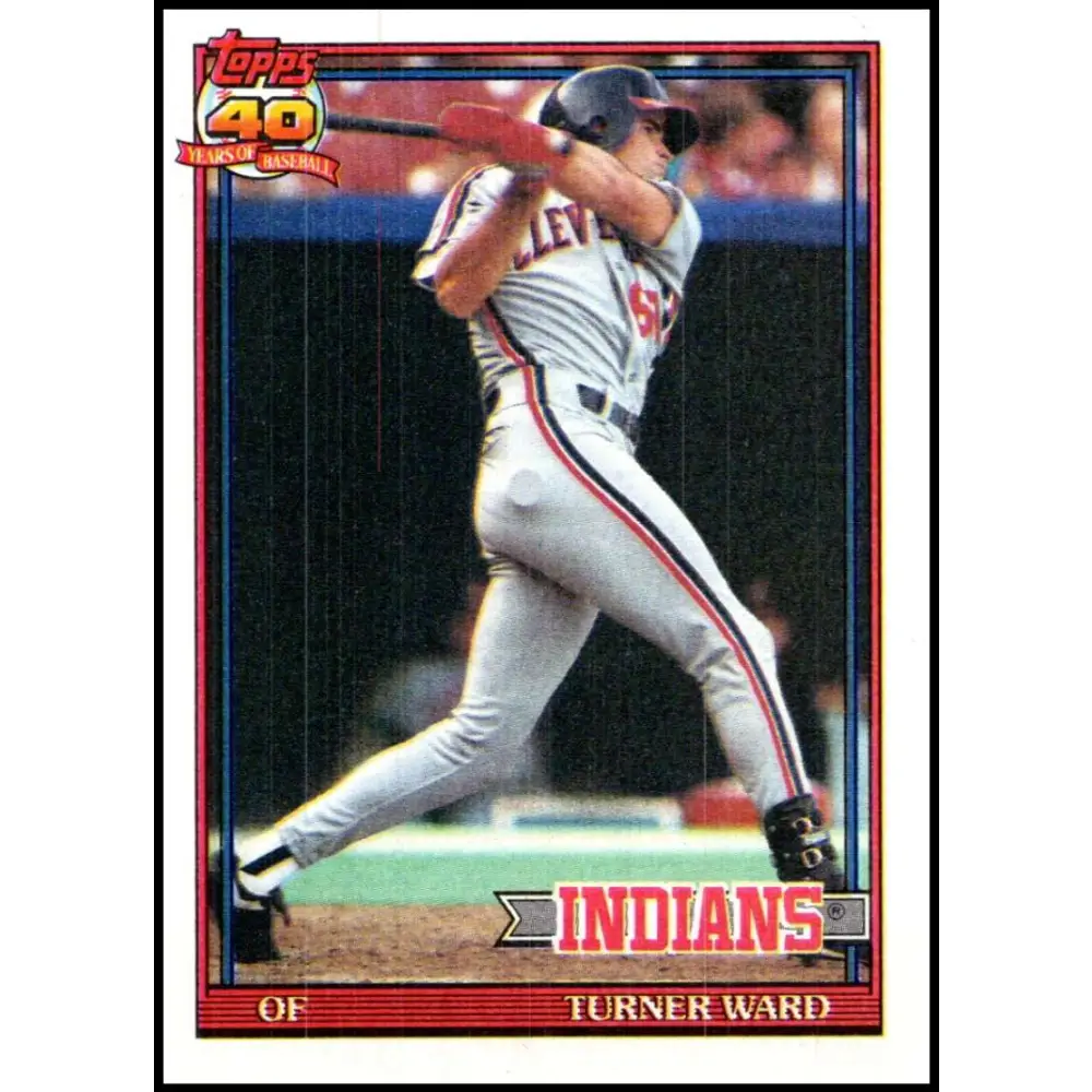 1991 Topps #555 Turner Ward NM-MT RC Rookie Cleveland Indians Baseball Card Image 1