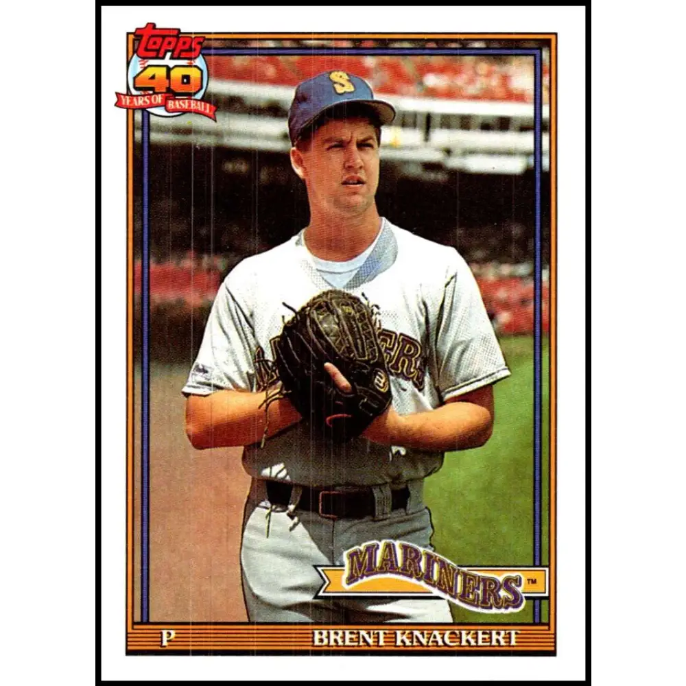 1991 Topps #563 Brent Knackert NM-MT Seattle Mariners Baseball Card Image 1