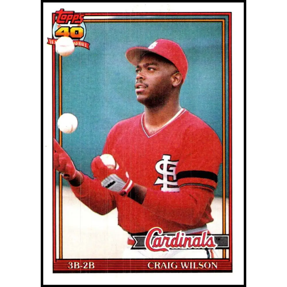 1991 Topps #566 Craig Wilson NM-MT RC Rookie St. Louis Cardinals Baseball Card Image 1