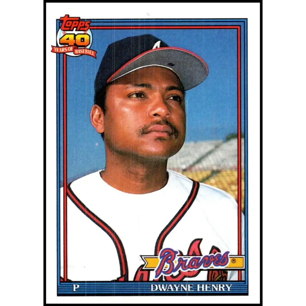 1991 Topps #567 Dwayne Henry NM-MT Atlanta Braves Baseball Card Image 1