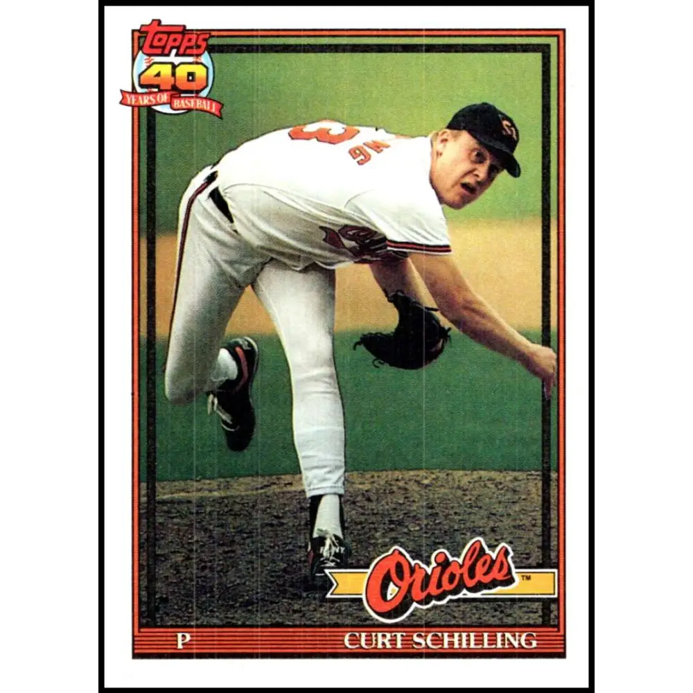 1991 Topps #569 Curt Schilling NM-MT Baltimore Orioles Baseball Card Image 1