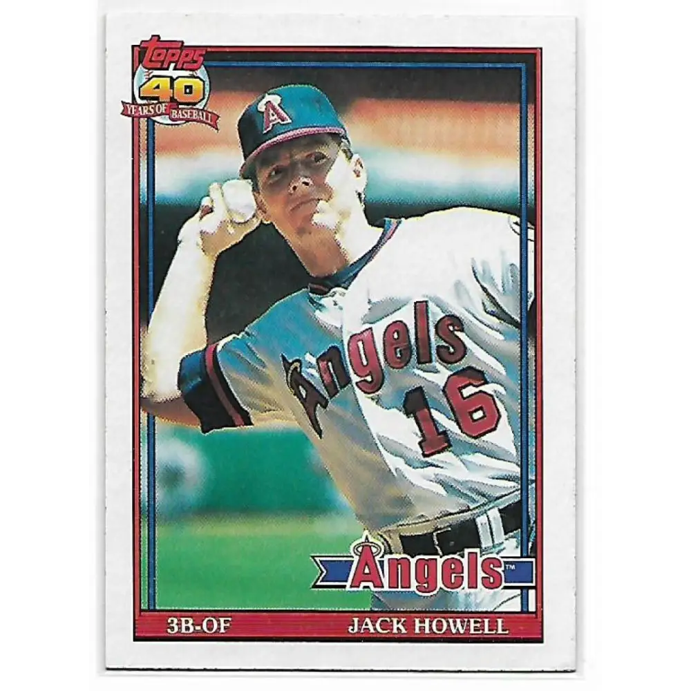 1991 Topps #57 Jack Howell NM-MT California Angels Baseball Card Image 1