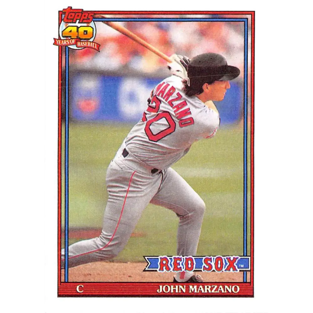 1991 Topps #574 John Marzano NM-MT Boston Red Sox Baseball Card Image 1