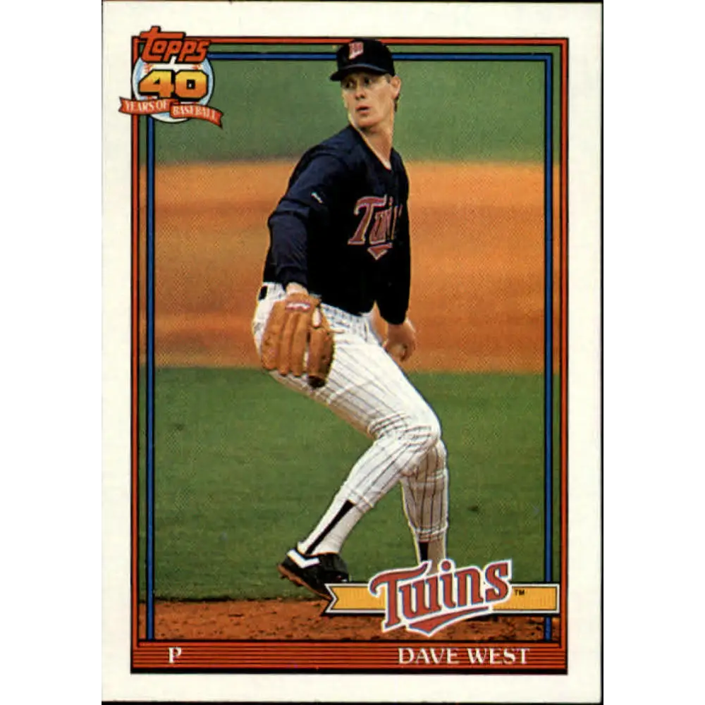1991 Topps #578 David West NM-MT Minnesota Twins Baseball Card Image 1