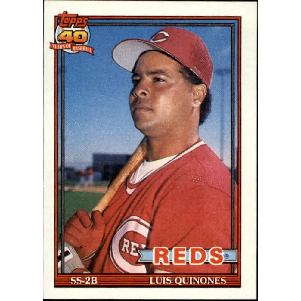 1991 Topps #581 Luis Quinones NM-MT Cincinnati Reds Baseball Card Image 1