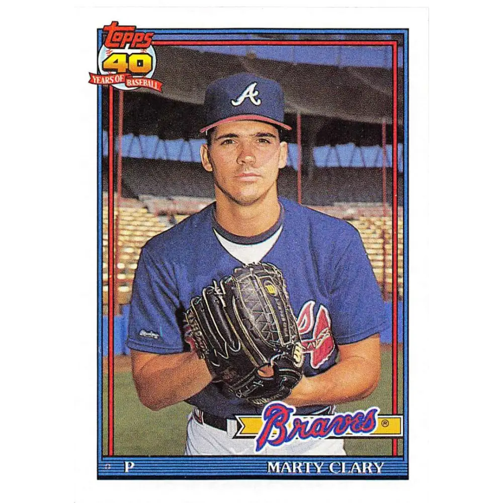 1991 Topps #582 Marty Clary NM-MT Atlanta Braves Baseball Card Image 1