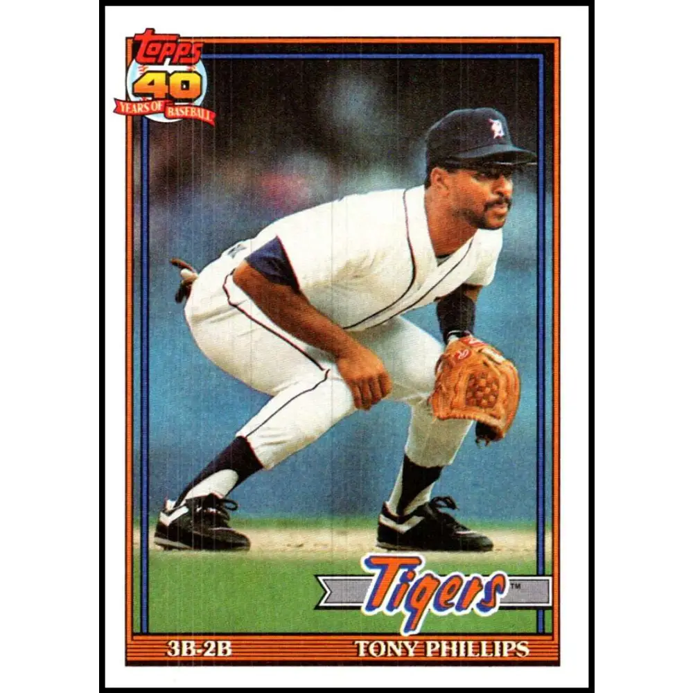 1991 Topps #583 Tony Phillips NM-MT Detroit Tigers Baseball Card Image 1