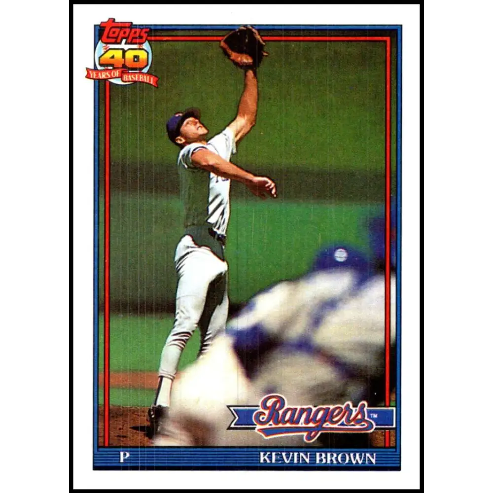 1991 Topps #584 Kevin Brown NM-MT Texas Rangers Baseball Card Image 1