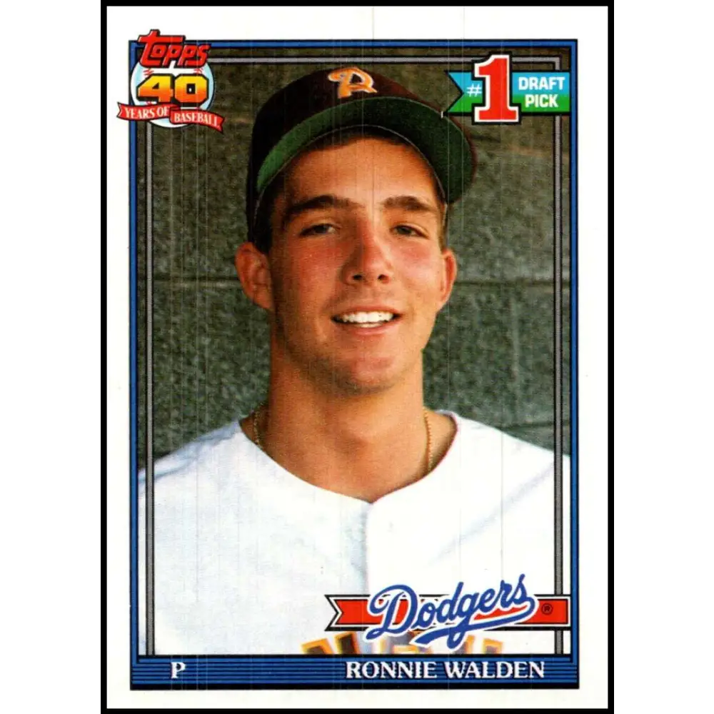 1991 Topps #596 Ronnie Walden NM-MT RC Rookie Los Angeles Dodgers Baseball Card Image 1