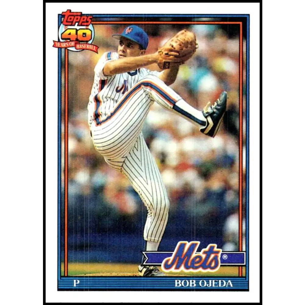 1991 Topps #601 Bob Ojeda NM-MT New York Mets Baseball Card Image 1