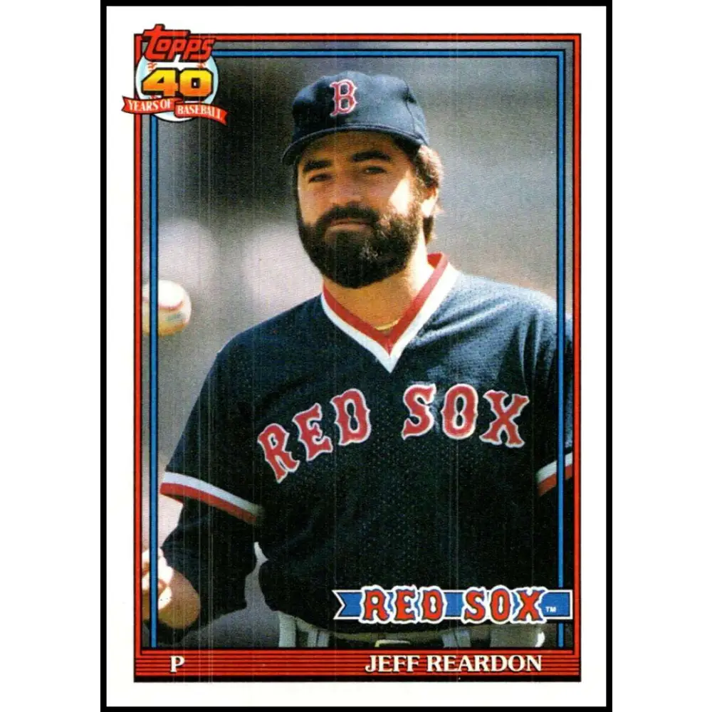 1991 Topps #605 Jeff Reardon NM-MT Boston Red Sox Baseball Card Image 1