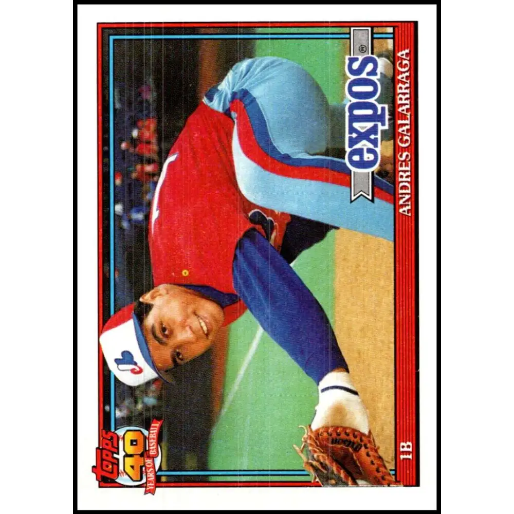 1991 Topps #610 Andres Galarraga NM-MT Montreal Expos Baseball Card Image 1