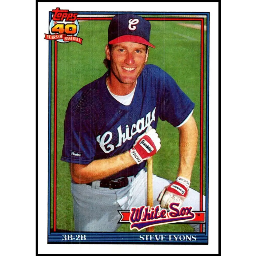 1991 Topps #612 Steve Lyons NM-MT Chicago White Sox Baseball Card Image 1