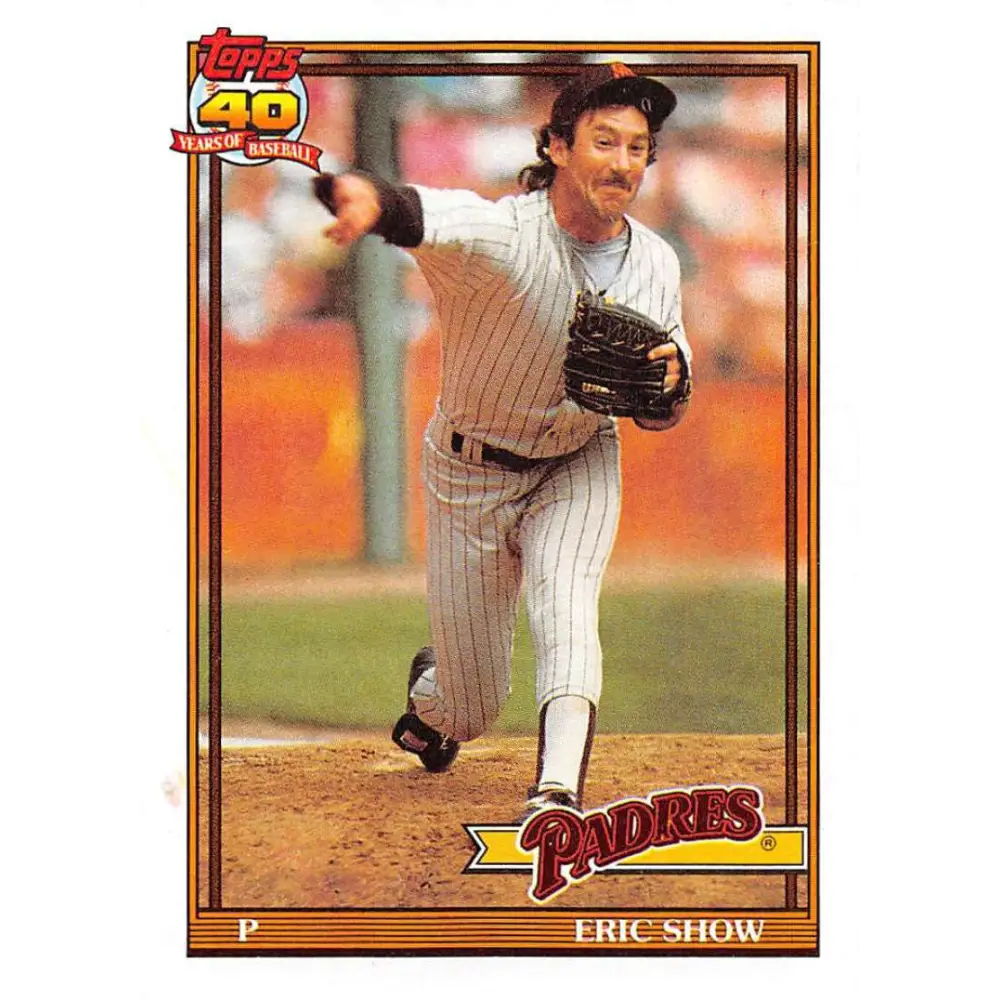 1991 Topps #613 Eric Show NM-MT San Diego Padres Baseball Card Image 1